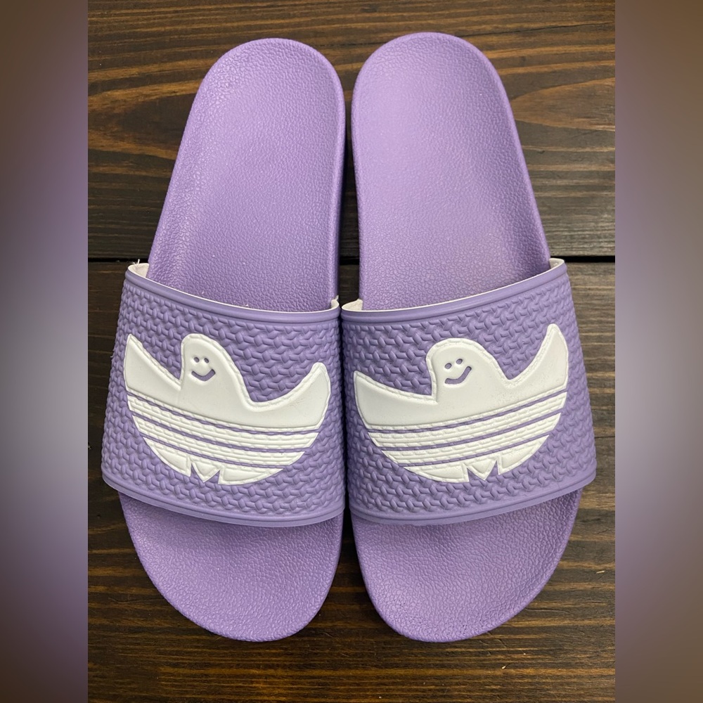 Adidas Purple Shmoofoil Slides Sandals